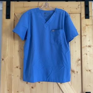 Figs Technical Collection Men’s Scrub Top Size S Light Blue